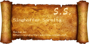 Singhoffer Sarolta névjegykártya