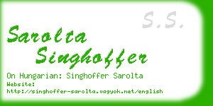 sarolta singhoffer business card
